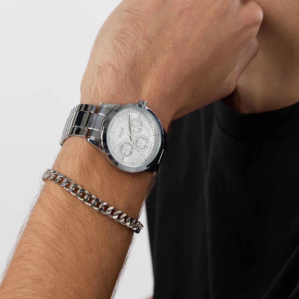 Regal klockset herr - metallband, silverton 41mm