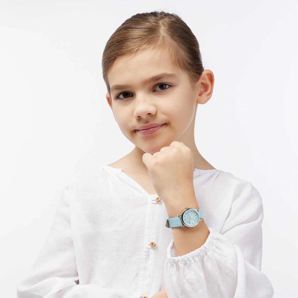 Regal barnklocka - silver/ljusblå, 28mm