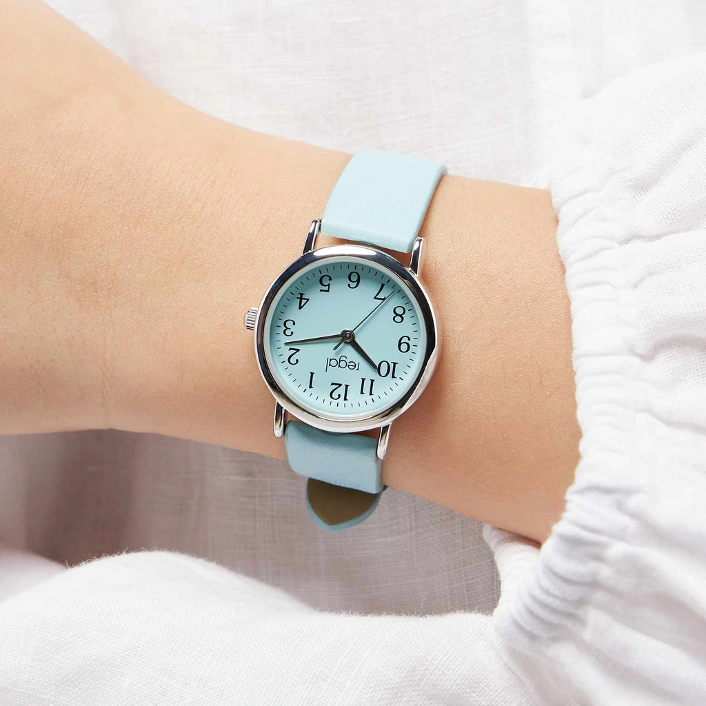 Regal barnklocka - silver/ljusblå, 28mm