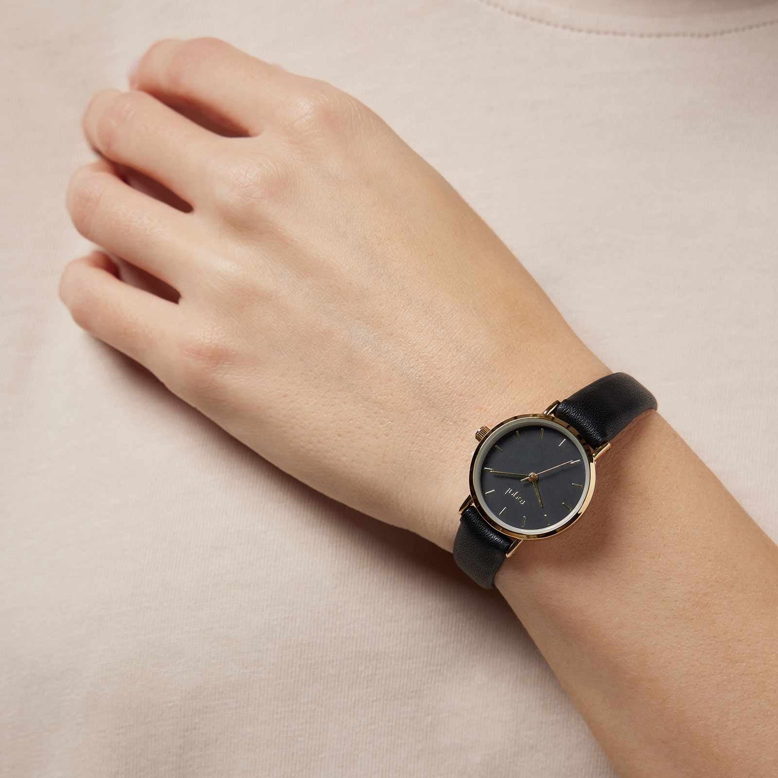 Regal damklocka - guld/svart, 27mm