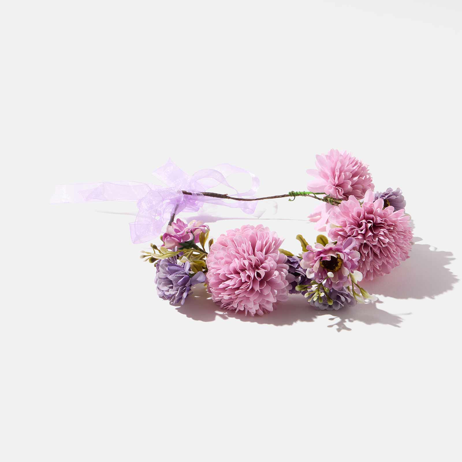 Hårkrans - blandade rosa/lila blommor