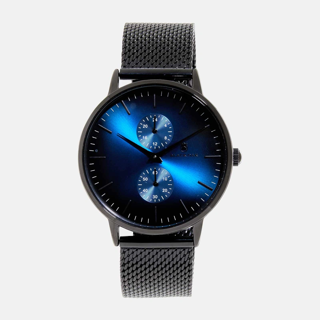 Black Oak Shumardii herrklocka - meshband svart/blå - 42mm