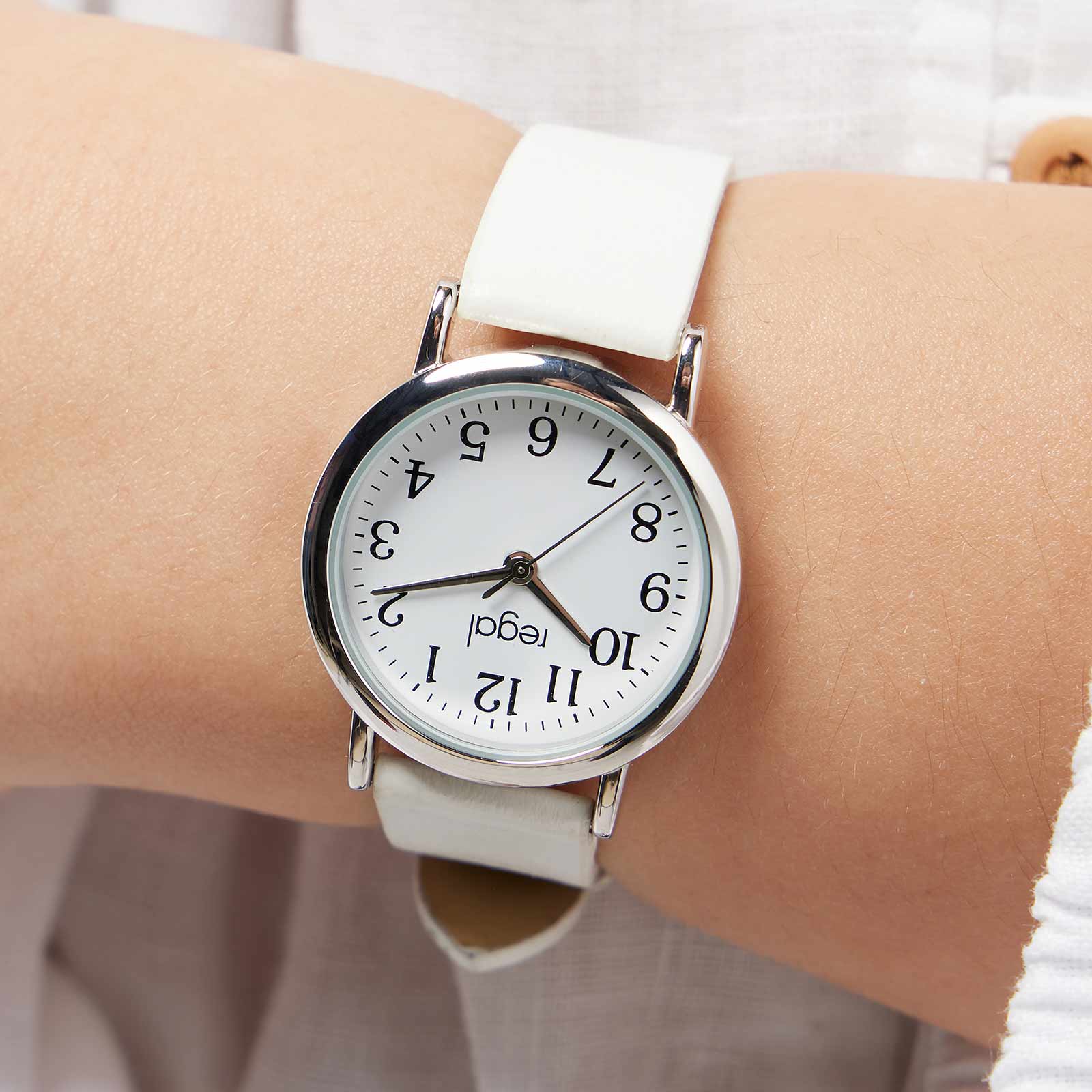 Regal barnklocka - silver/vit, 28mm