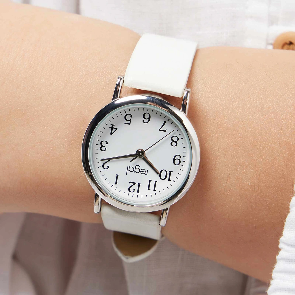 Regal barnklocka - silver/vit, 28mm