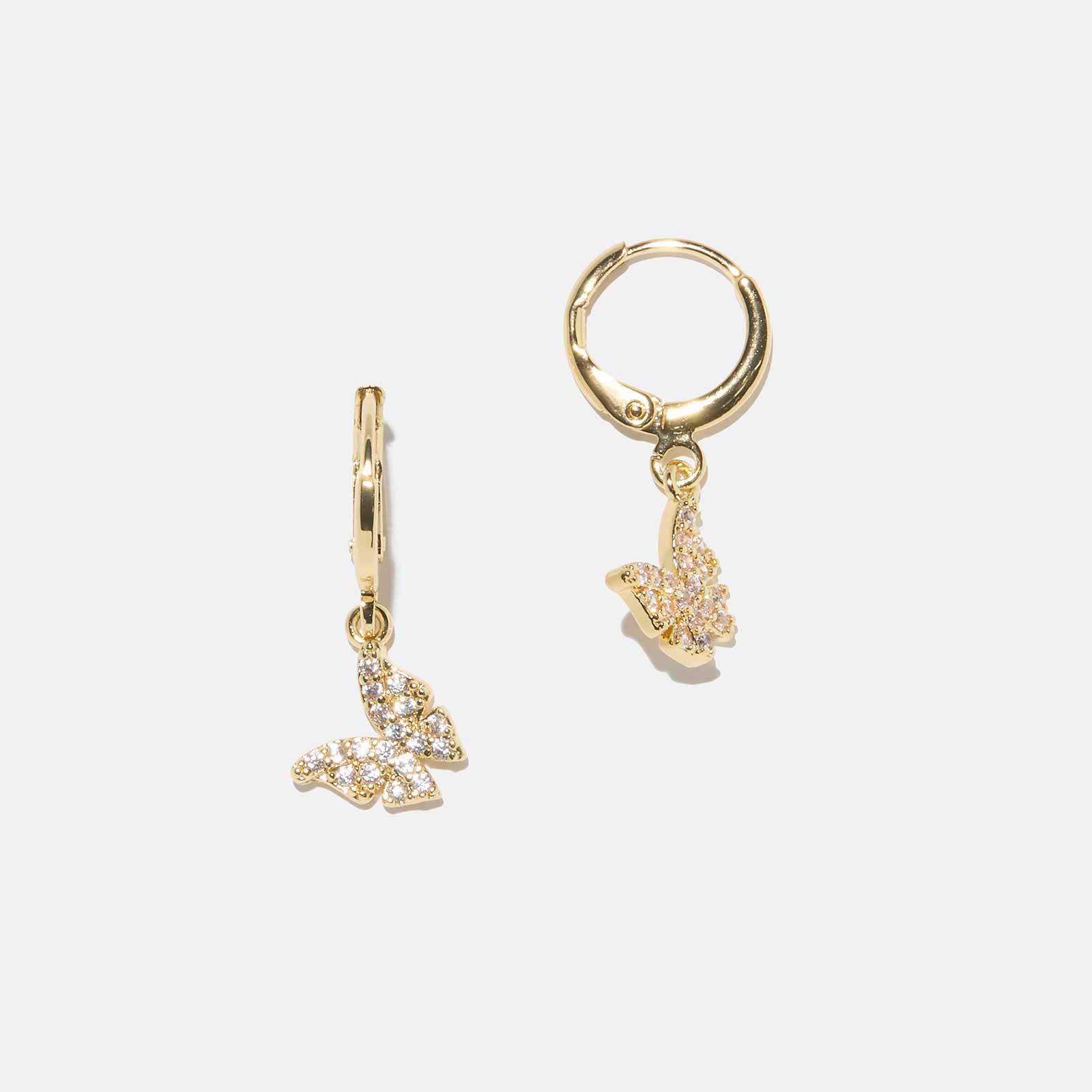 Guldfärgade hoops - fjärilar, 10mm