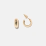 Guldfärgad örhängen, rundade hoops, 10 mm
