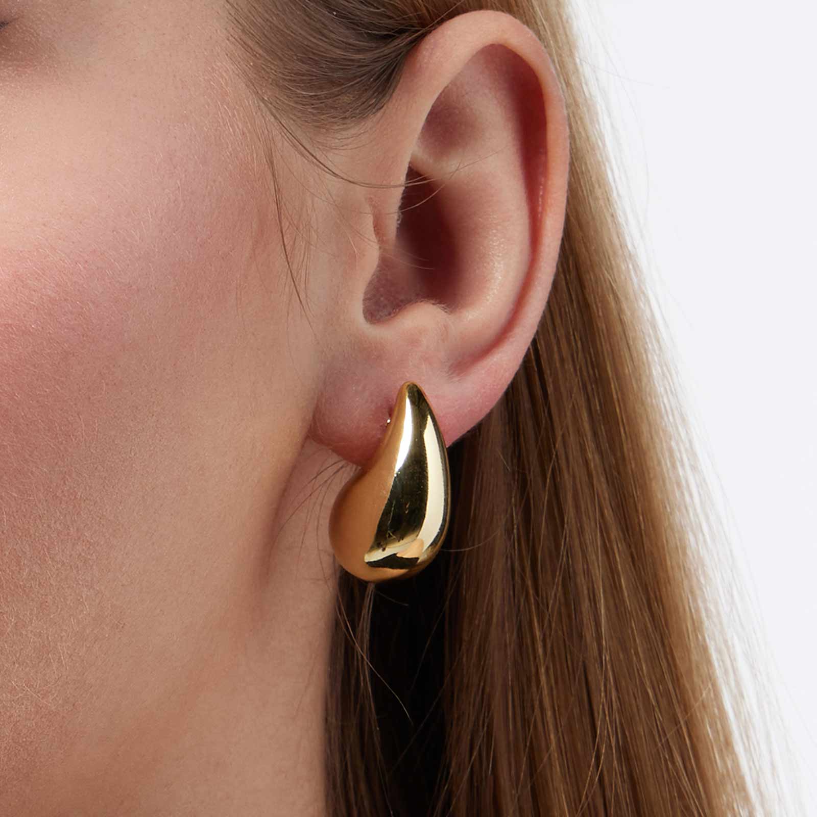 Guldfärgade örhängen -chunky droppar, 25mm