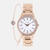 Regal klockset dam - metallband, rosegold/vit, 34mm