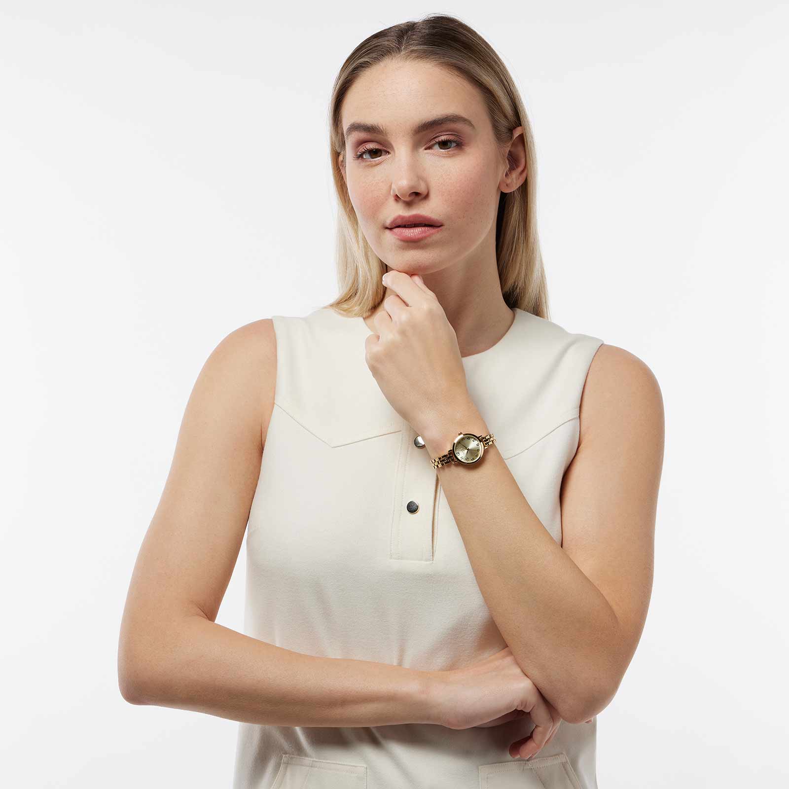 Regal damklocka - metallband, guld, 26 mm