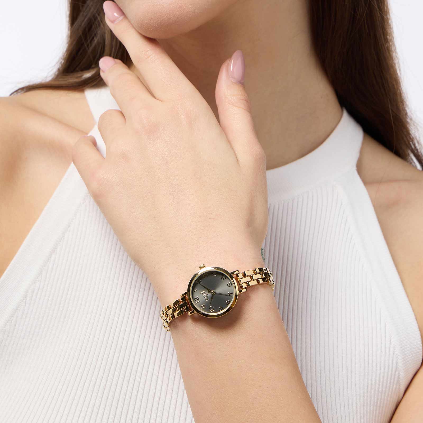 Regal damklocka - metallband, silver/grå, 26 mm