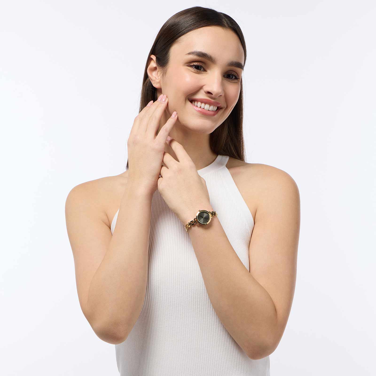 Regal damklocka - metallband, silver/grå, 26 mm