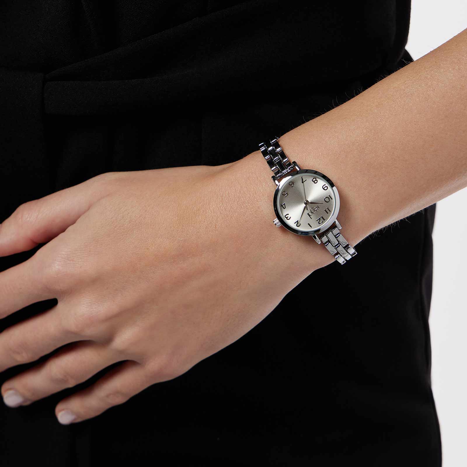 Regal damklocka - metallband silver, 26 mm