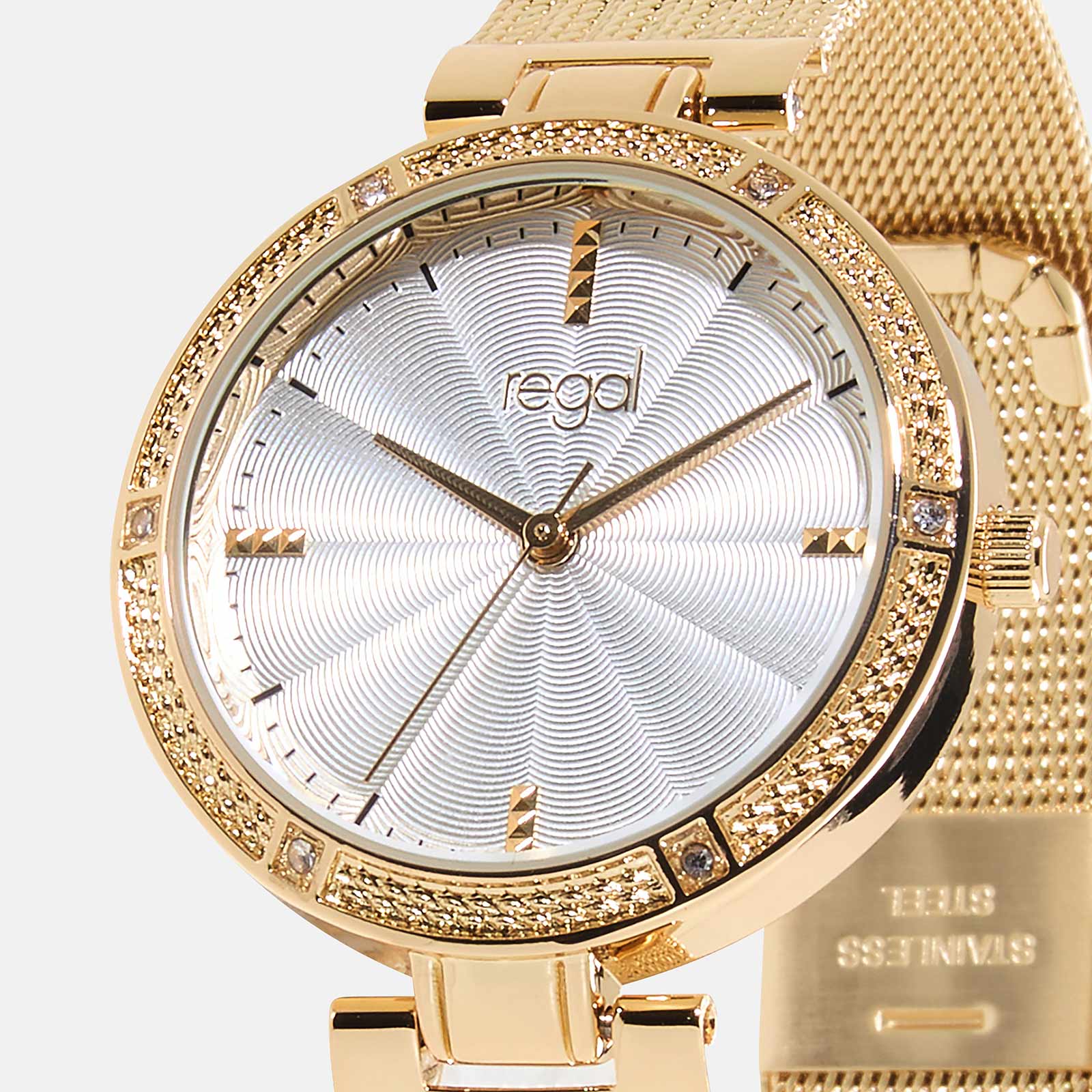 Regal damklocka - metallband guld, 32 mm