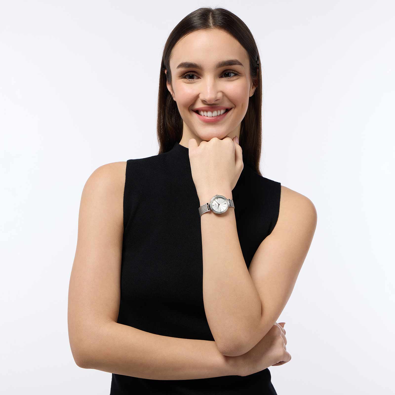 Regal damklocka - metallband silver, 32 mm