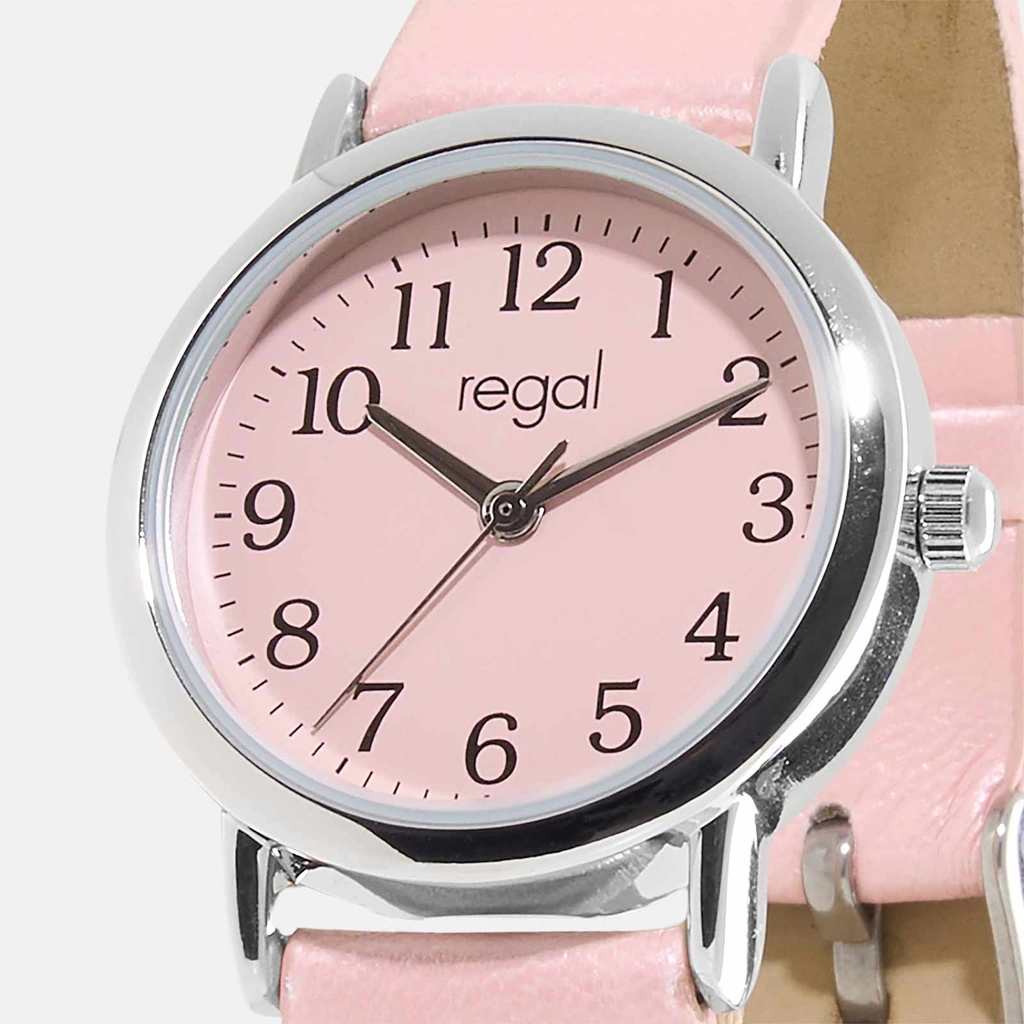 Regal barnklocka - silver/ljusrosa, 28mm