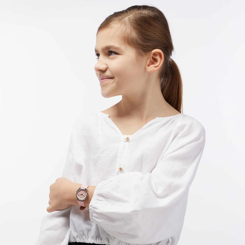 Regal barnklocka - silver/ljusrosa, 28mm