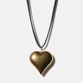 Halsband med guldpläterat stålhjärta - 144cm
