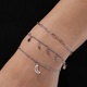 3-pack silverfärgade armband - kedjor med berlocker, 17+5cm