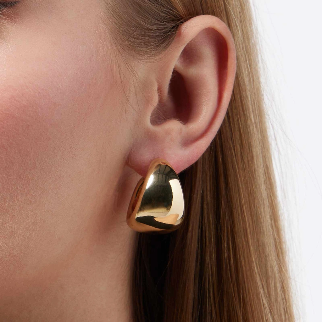 Guldfärgade örhängen - breda hoops, 25mm