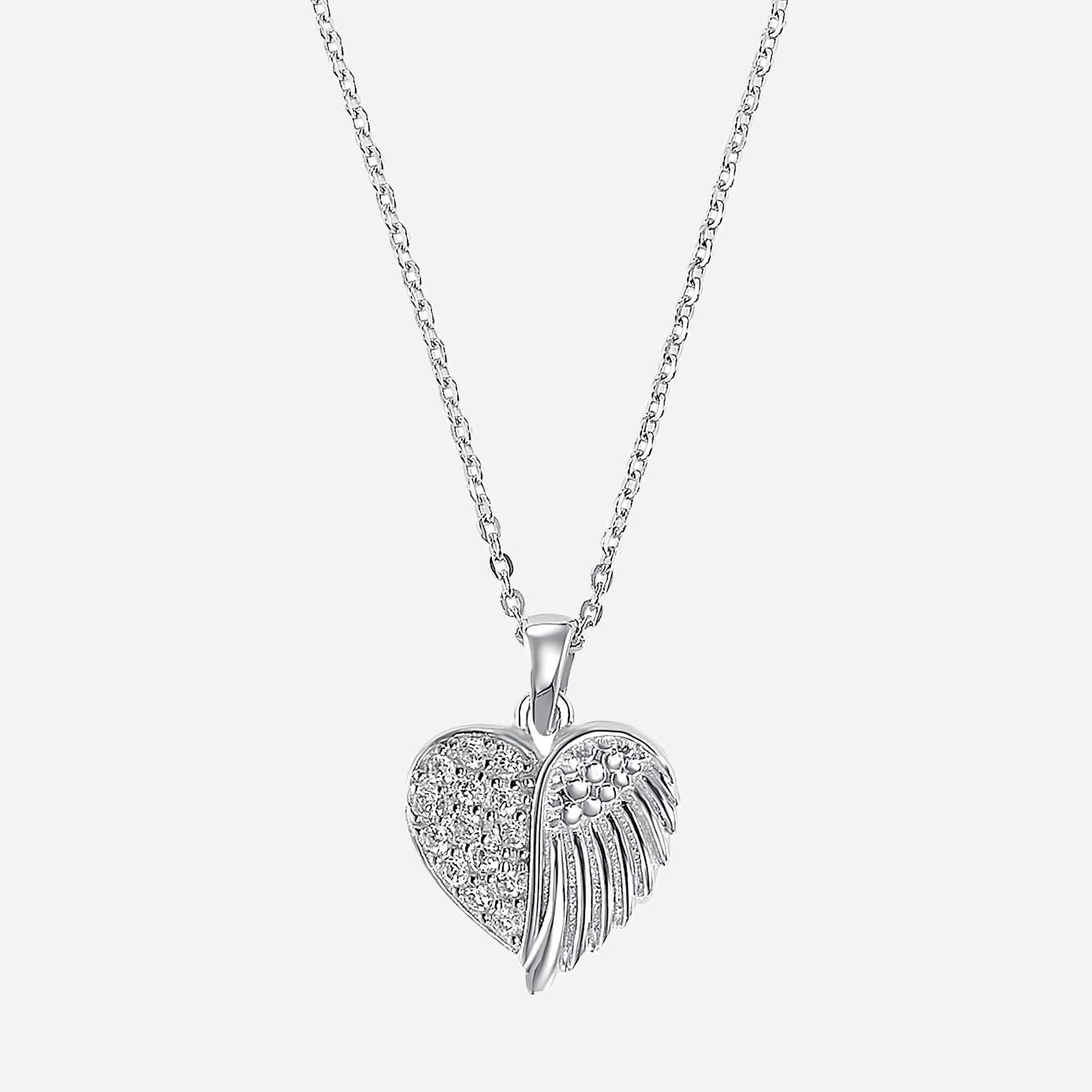 Silverhalsband - hjärta/vinge, 42 cm