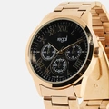 Regal klockset herr - metallband, guld/svart, 41mm