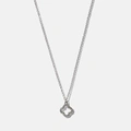 Silverfärgat halsband - fyrklöver, 42+6cm