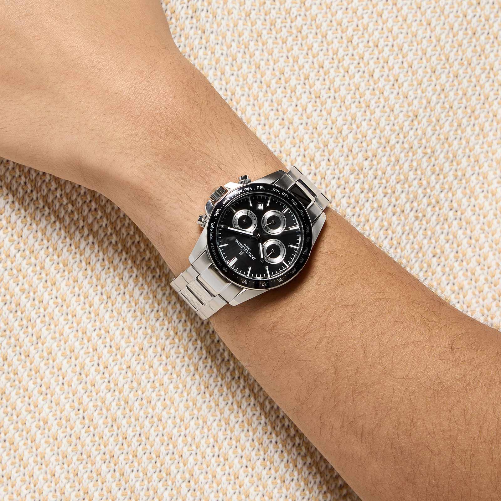 Jacques Lemans Liverpool - klockset herr, stål/svart, 41 mm