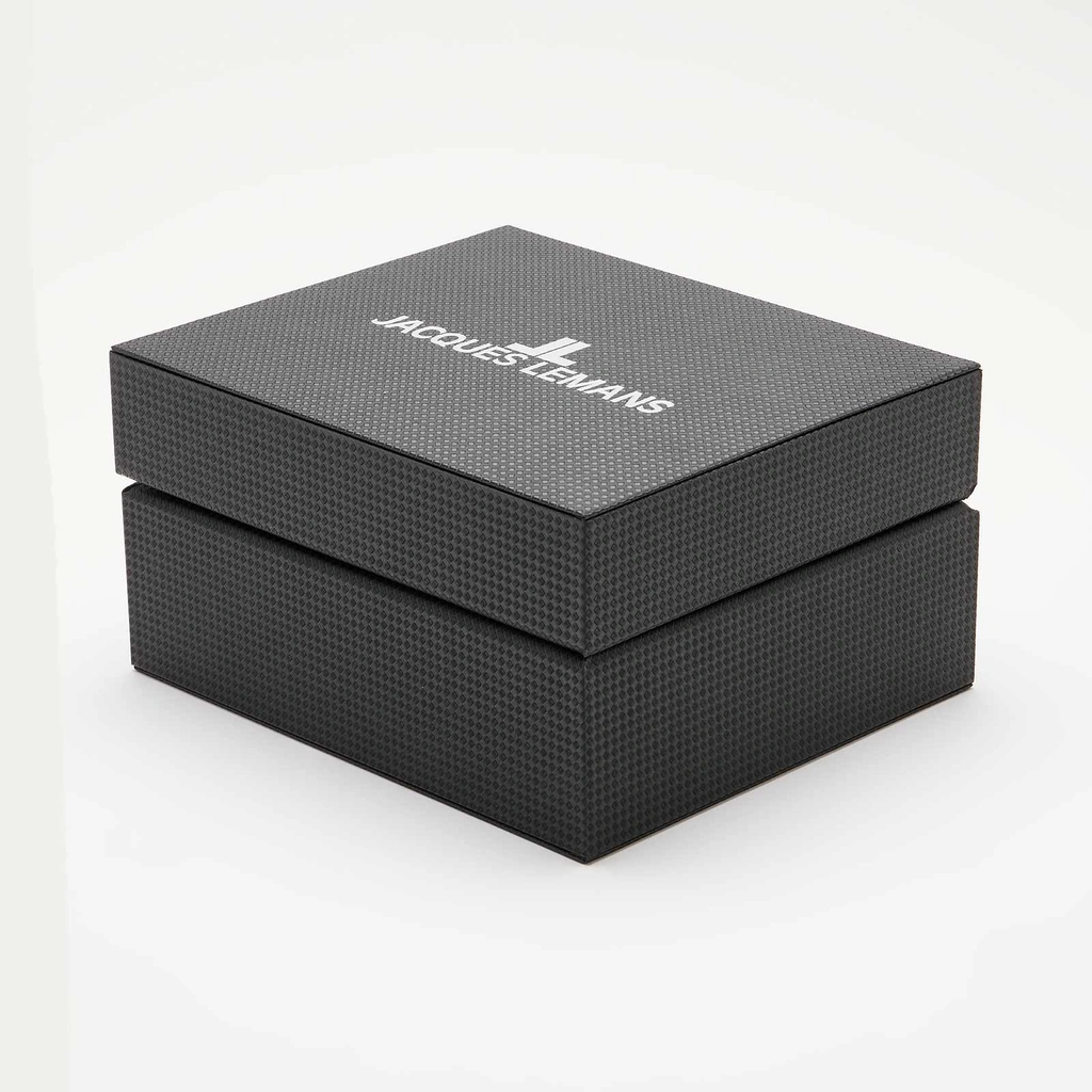 Jacques Lemans Liverpool - klockset herr, stål/vit, 41 mm