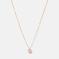 Guldpläterat silverhalsband för barn - rosa hjärta, 36+2cm