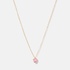 Guldpläterat silverhalsband för barn - rosa hjärta, 36+2cm