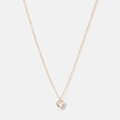 Guldpläterat silverhalsband för barn - vitt hjärta, 36+2cm