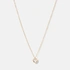 Guldpläterat silverhalsband för barn - vitt hjärta, 36+2cm