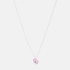 Silverhalsband för barn - rosa sten hjärta, 36+2cm