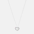 Silverhalsband för barn - hjärta stenar, 36+2cm