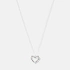 Silverhalsband för barn - hjärta stenar, 36+2cm