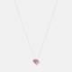 Silverhalsband för barn - hjärta, rosa/vita stenar, 36+2cm