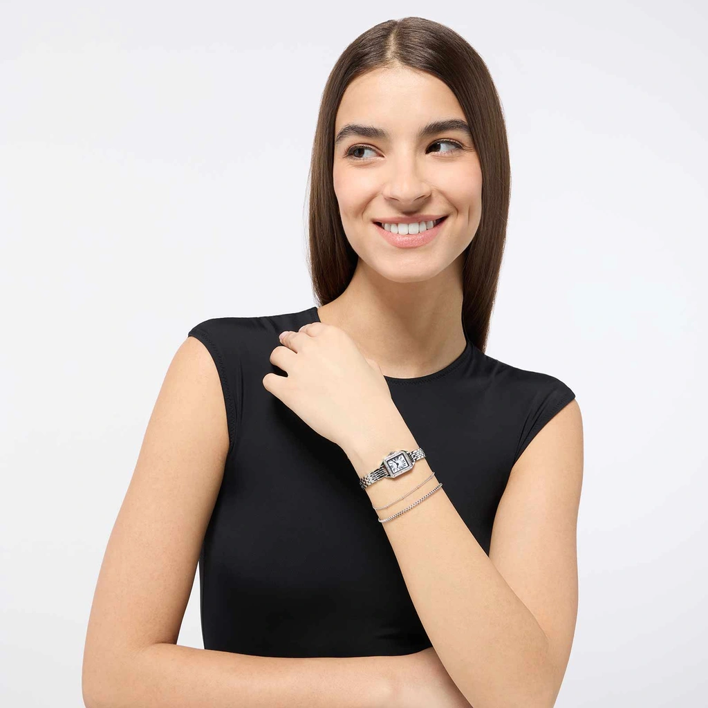 Ivy N Rox Chic klockset - rektangulär, silver