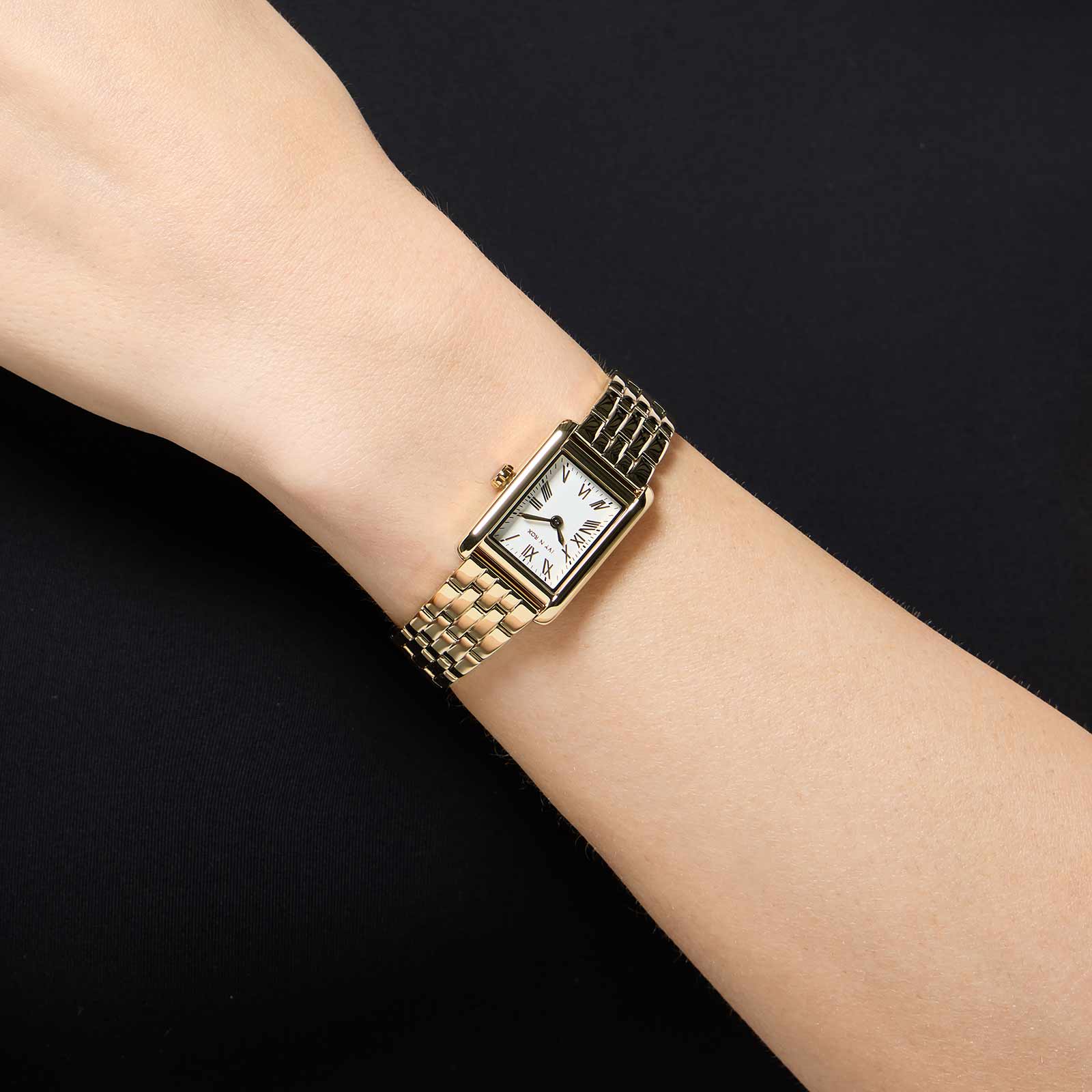 Ivy N Rox Euphoria - rektangulär, guld/vit