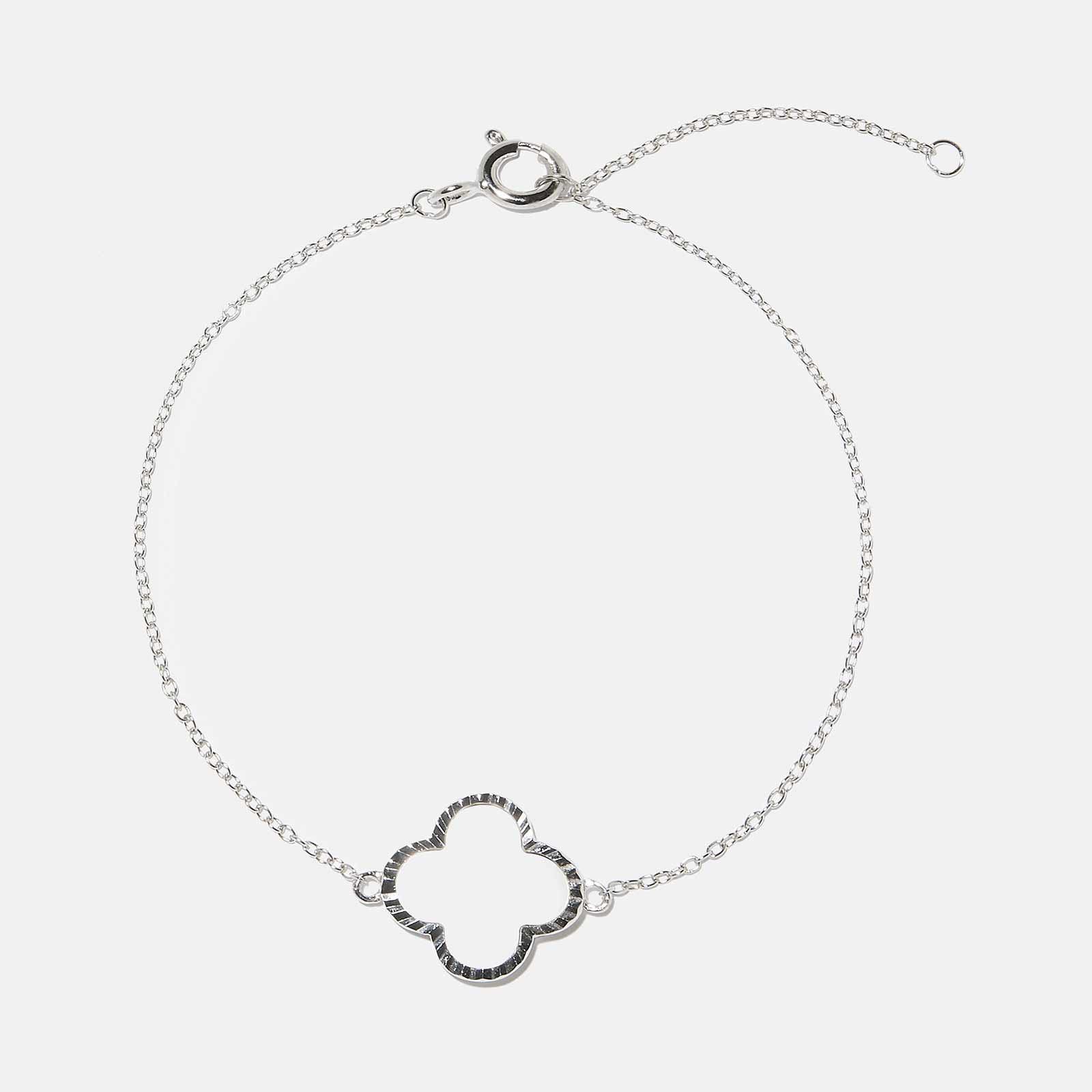 Armband dam, äkta silver - fyrklöver, snäckskal