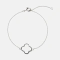 Armband dam, äkta silver - fyrklöver, snäckskal