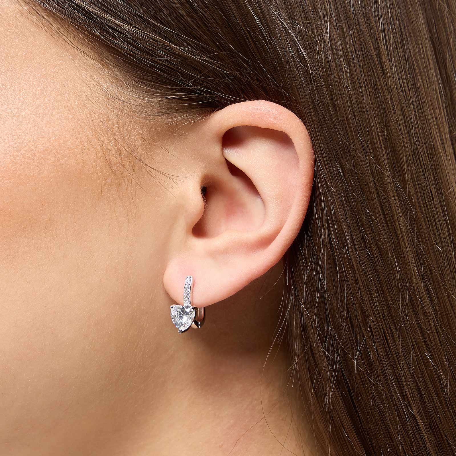 Örhängen i äkta silver - bågar hjärtan, 14mm