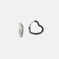 Örhängen i äkta silver - hjärtformade hoops, 25x15mm