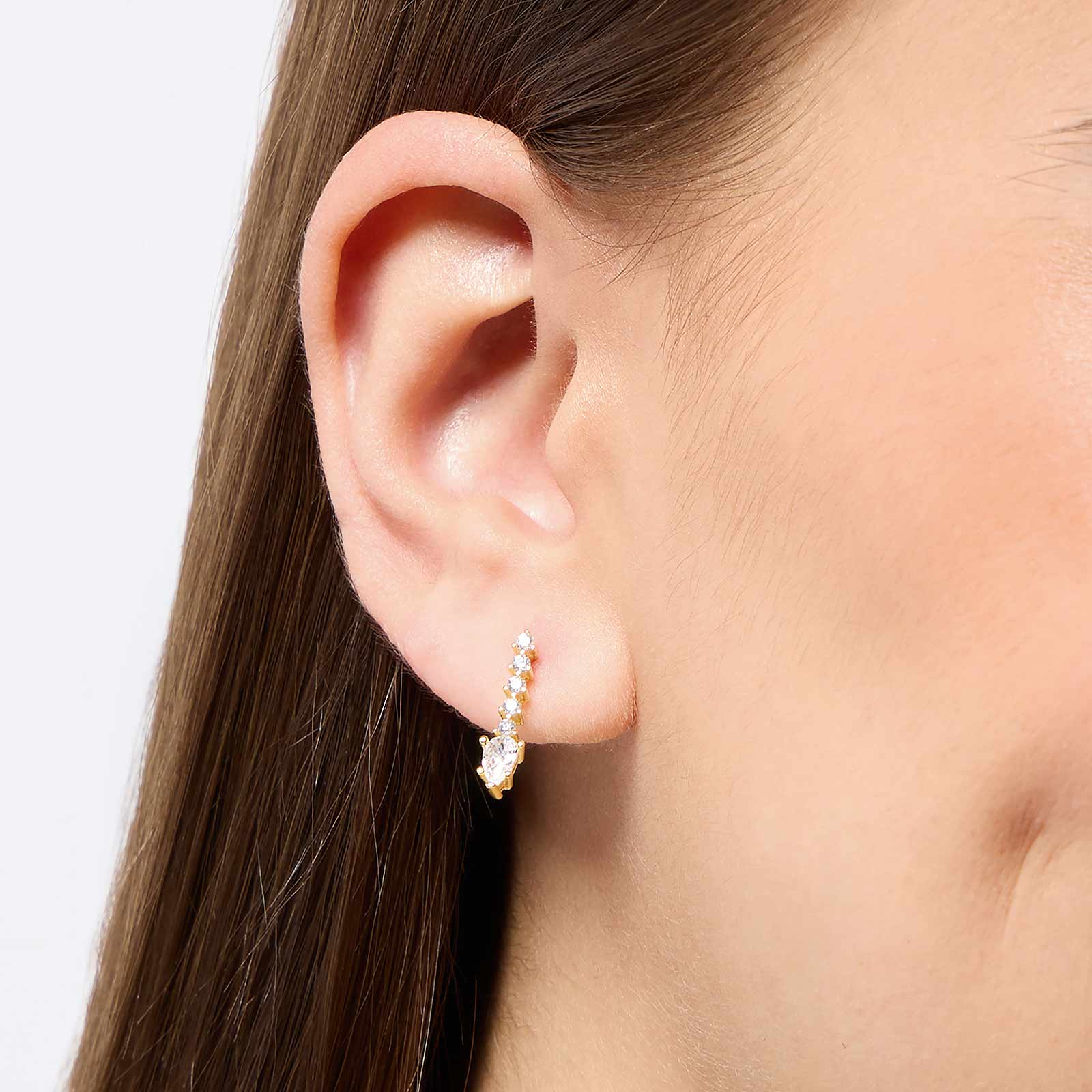 Örhängen i guldpläterat silver - hängande droppar, 16mm