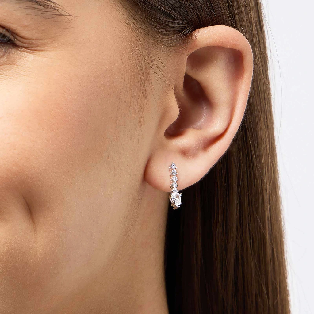 Örhängen i äkta silver - hängande droppar,  16mm