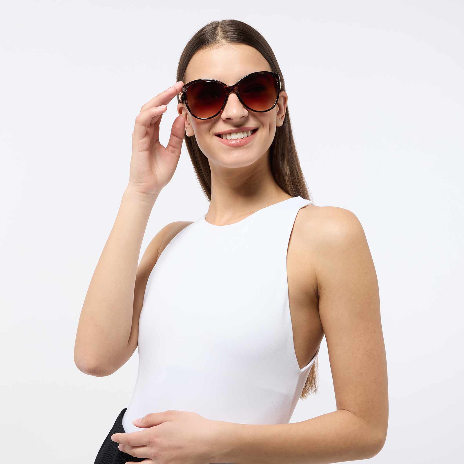 Solglasögon - rödbruna, Cat Eye