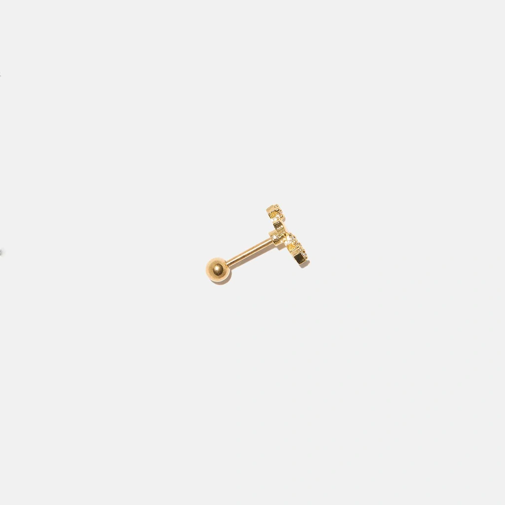 Guldfärgad Ear Piercing - stud med tre stjärnor