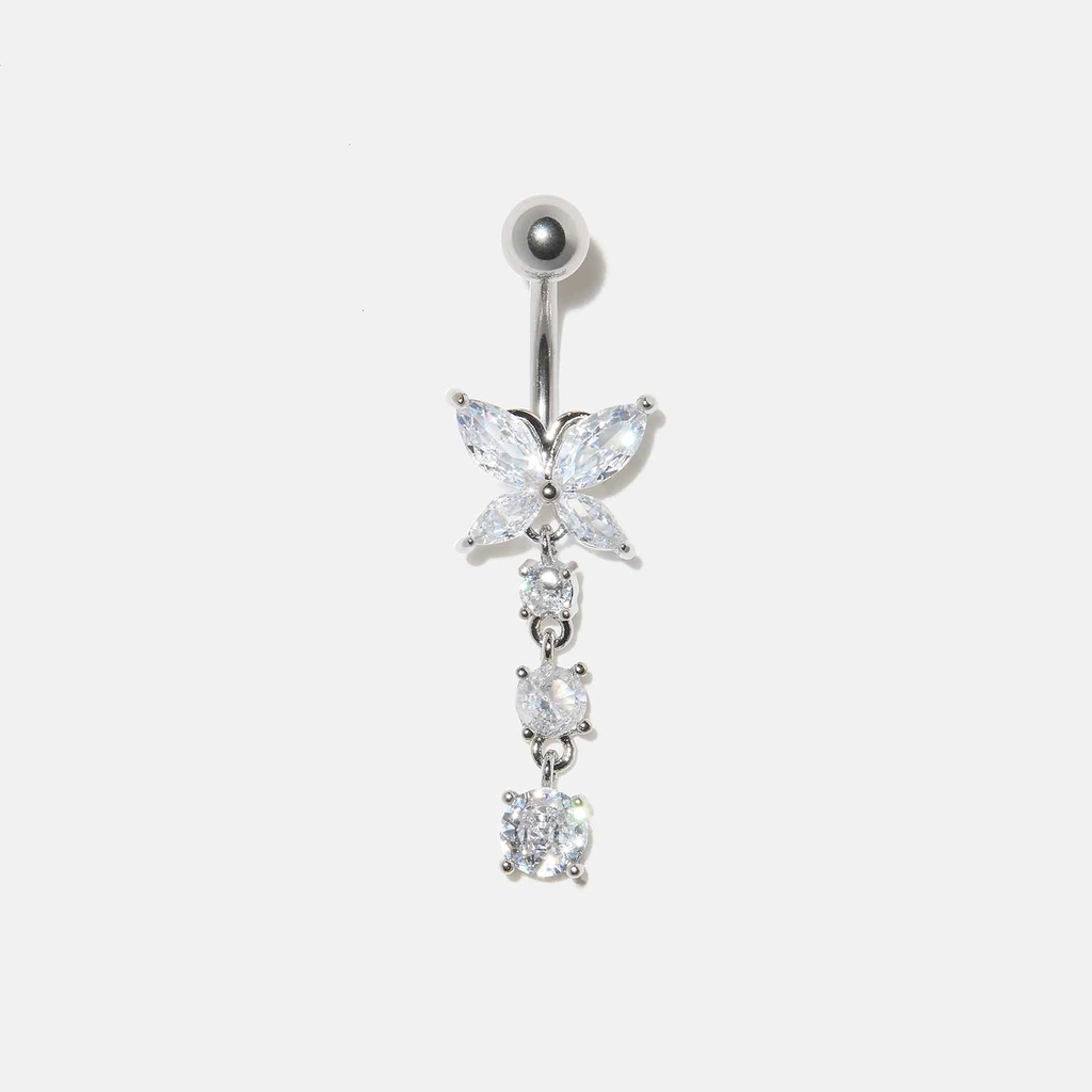 Navelpiercing barbell - hängande fjäril