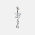 Navelpiercing barbell - hängande fjäril