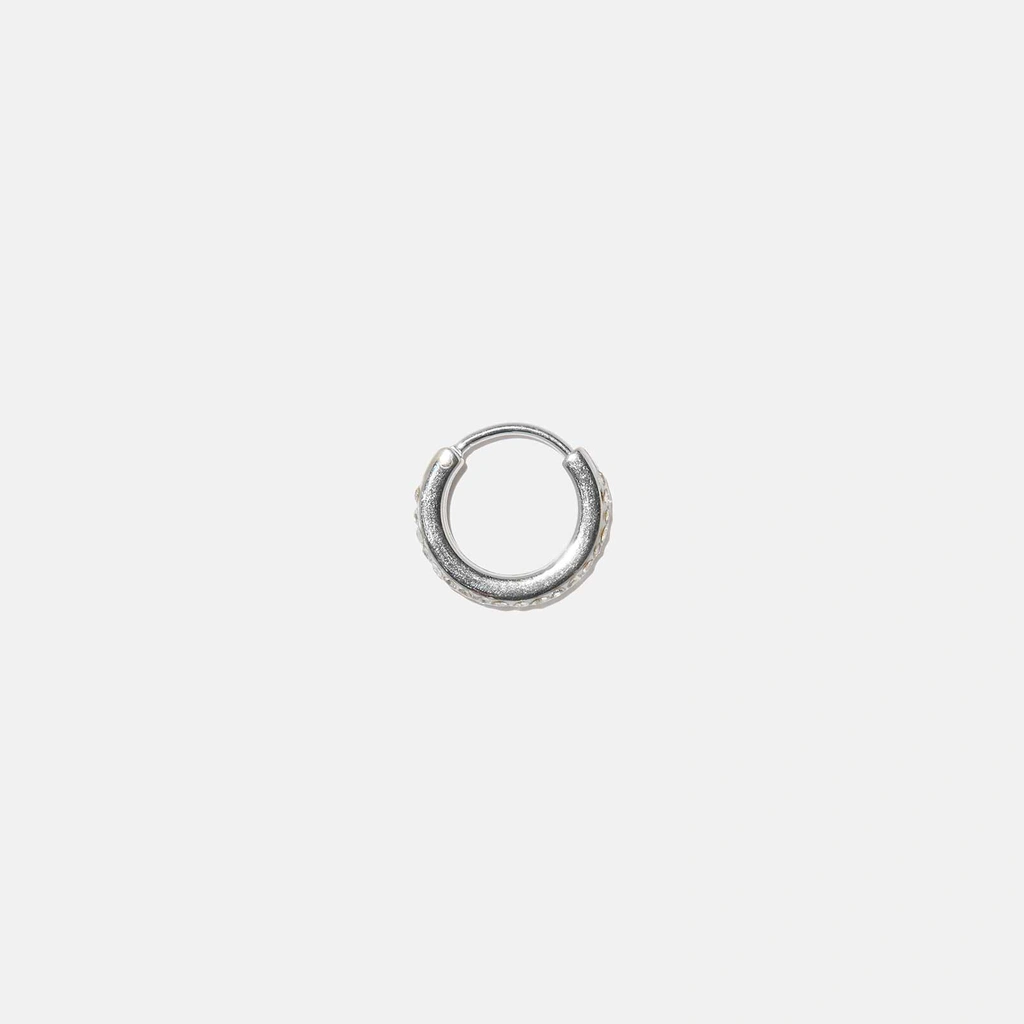 Ear Piercing i stål - hoop med kristaller
