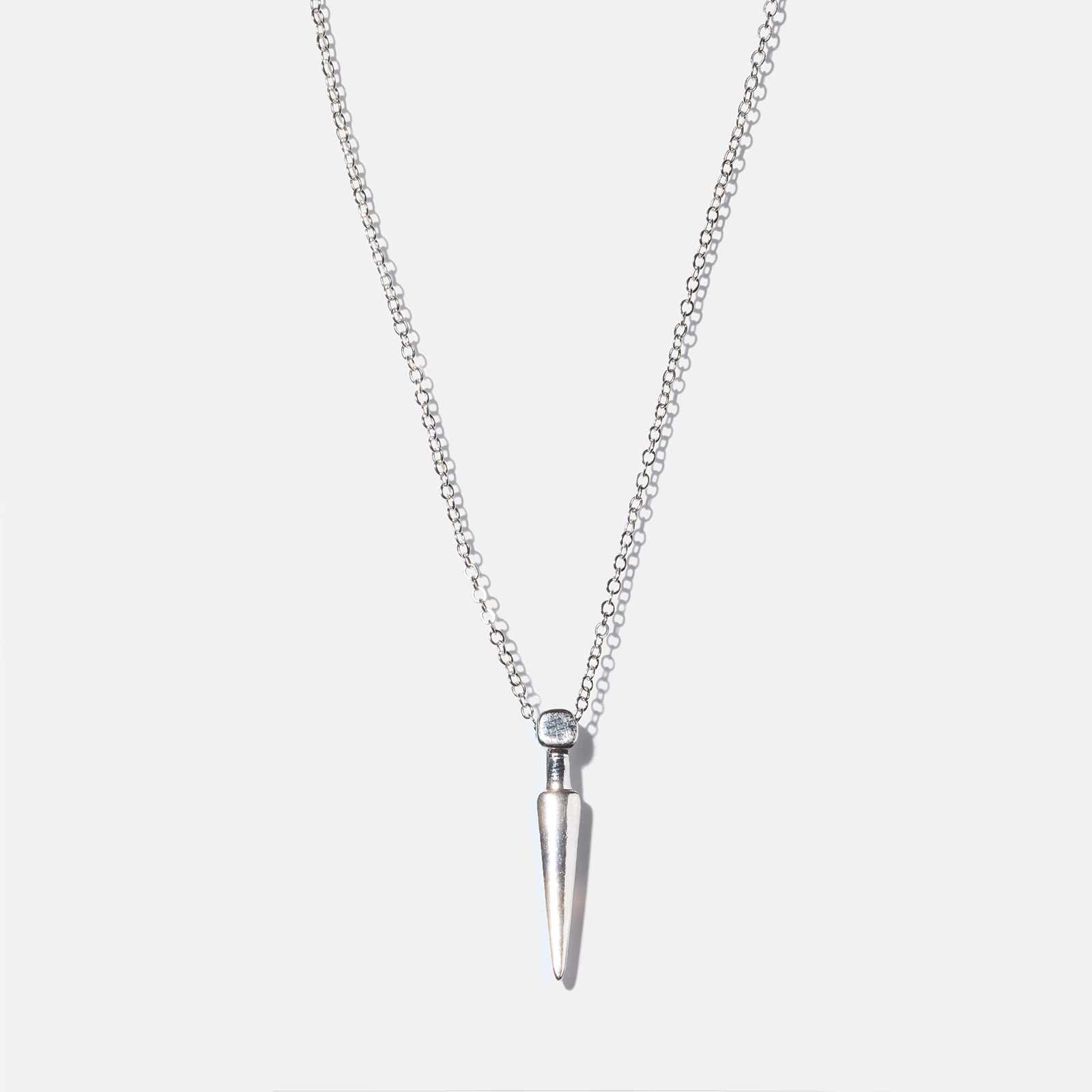 Silverfärgat halsband - tagg hänge, 42+6cm